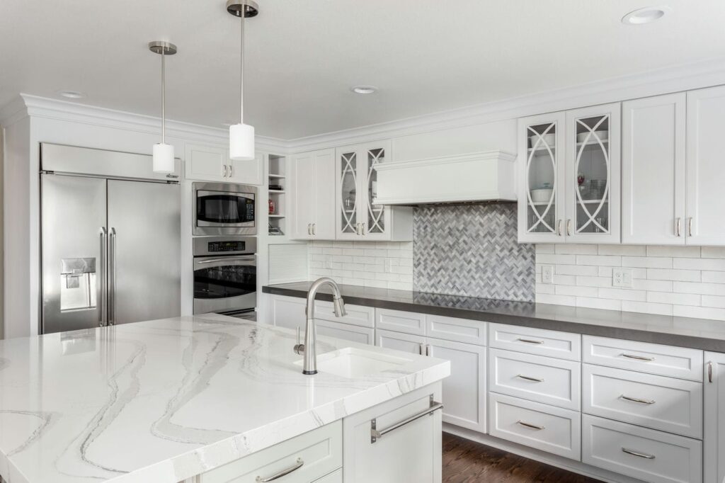 kitchen renovation with custom countertops