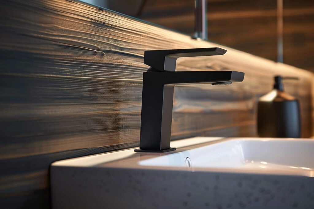 modern black faucet