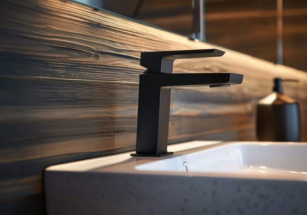 modern black faucet