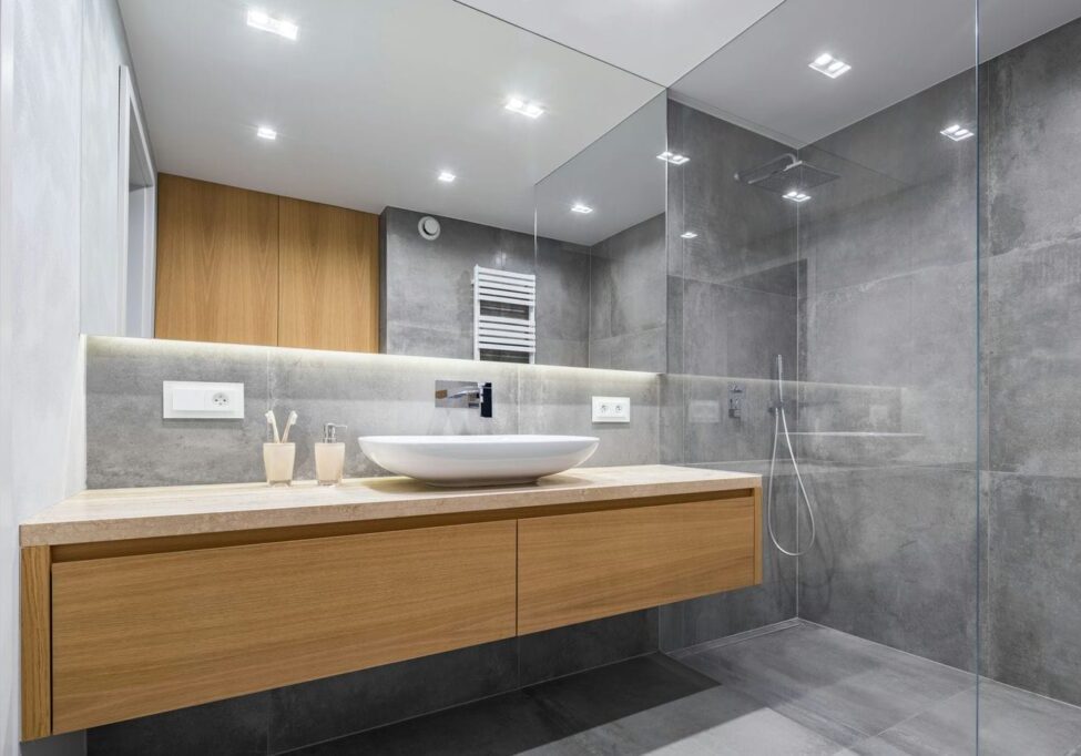 newly renovated bathroom with modern design
