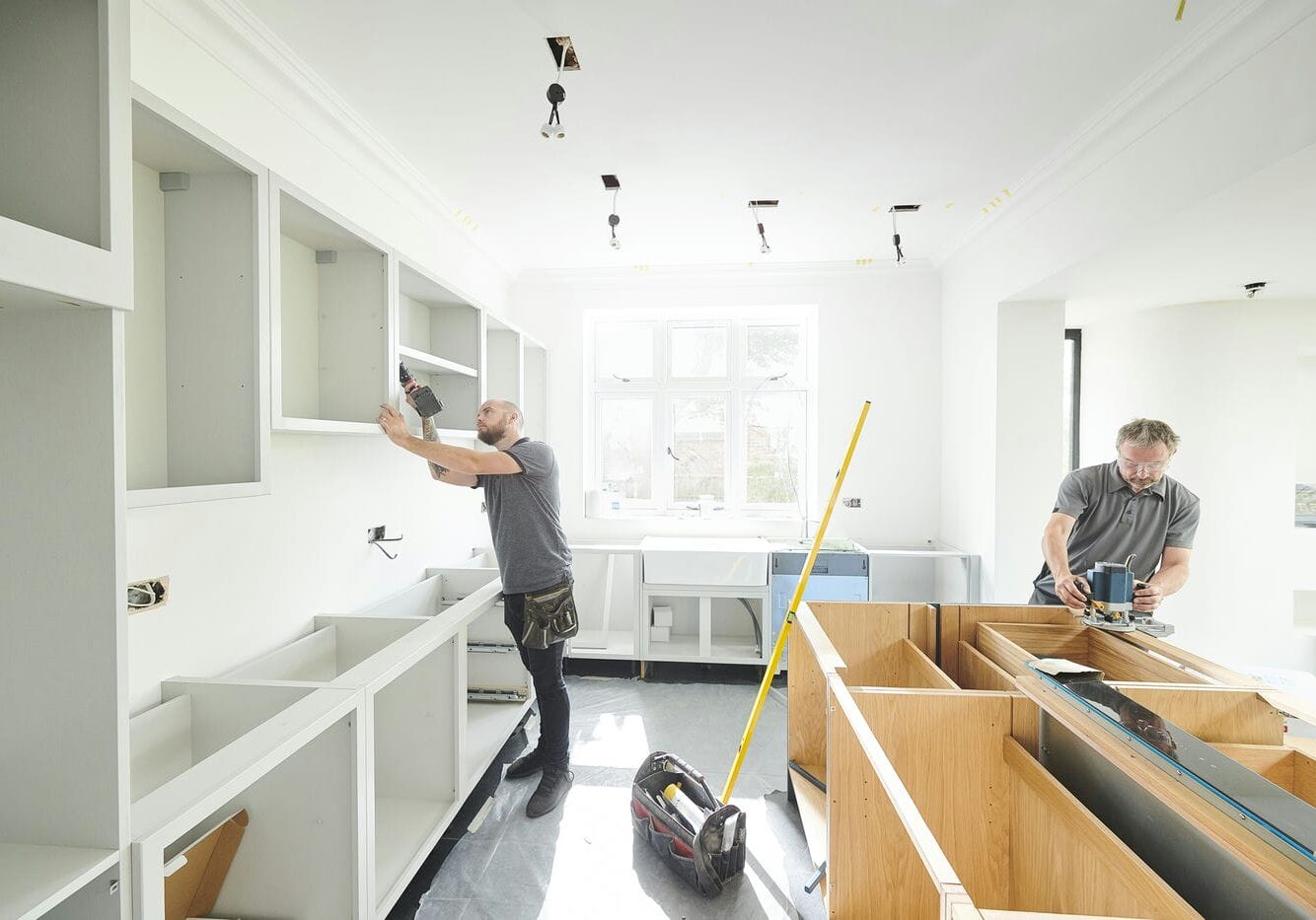 team of Richmond Hill renovation experts working on a kitchen